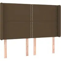 Syfax Kopfteil mit Ohren Dunkelbraun 147x16x118/128 cm Stoff