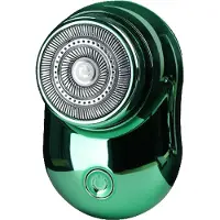 Douself Z-168 tragbarer Mini-Rasierer für Herren, USB-Aufladung, rotierender Einzelklingenkopf, IPX5 wasserdicht, grün