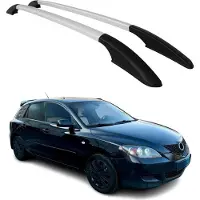 Omtec Aluminium Dachreling Relingträger für Mazda 3 2013-2018 Silber 2x