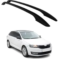 Omtec Aluminium Dachreling Relingträger für Citroen C4 Cactus 2014-2021 Schwarz 2x