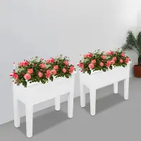 StarTech.com Hochbeet 2er-Set - Erhöhtes Pflanzbeet - 25 kg je Kasten - 75 x 34,5 x 65,5 cm - PP-Kunststoff & Gummi - Weiß