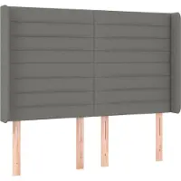 Syfax Kopfteil mit Ohren Dunkelgrau 147x16x118/128 cm Stoff