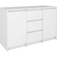 BDW , Kommode mit Schubladen, Sideboard Wohnzimmer, 120x100cm, Weiß
