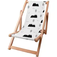 Dreamroots Kinder Liegestuhl klappbar Holz bis zu 130 kg, Sonnenliege klappbar mit 3-stufiger Neigungsregulierung der Rückenlehne, Scandi Mountains