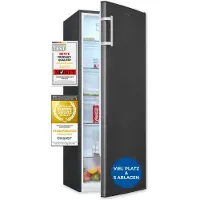 Exquisit Vollraum-Kühlschrank ohne Gefrierfach, 242 Liter, 5 Ablagen, 4 Türablagen, Türanschlag wechselbar, 55 cm Breite, KS320-V-H-040E inoxlook-az