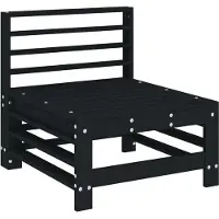 vidaXL Garten-Mittelsofa Schwarz Massivholz Kiefer
