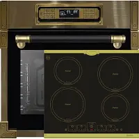 Kaiser Herd Set Autark EH 6726 AD Retro Einbau Backofen 80L+KCT 6195 IEm Induktionskochfeld 60cm, Autark, Kochfeld 4xQickHeat Kochzonen,Schwarz