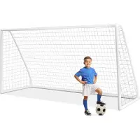 StarTech.com Fußballtor - Für Garten und Kinder - PVC-Rahmen - Hochfestes Netz - 6 Bodenheringe - Leicht und Tragbar - Weiß
