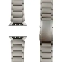 Nalia Argon Titan Armband für Apple Watch Ultra/SE/10/9/8/7/6/5/4/3/2/1, Metall Ersatzarmband mit Faltschließe, 42/44/45/46/49mm - Titan Natur