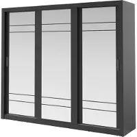 MINIO go for it , Kleiderschrank, Schiebetürschrank,"ARTI 2", 250cm, Schwarz Farbe