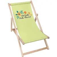Dreamroots Liegestuhl klappbar Holz,bis zu 130 kg, Sonnenliege klappbar mit 3-stufiger Neigungsregulierung der Rückenlehne, Ich liebe dich Mama Grün