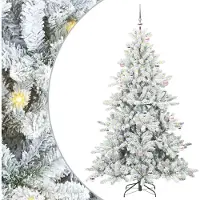 Syfax Künstlicher klappbarer Weihnachtsbaum Weiß 210 cm PVC und Stahl