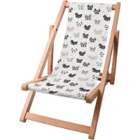 Dreamroots Kinder Liegestuhl klappbar Holz, Buchenholz bis zu 130 kg, Sonnenliege klappbar mit 3-stufiger Neigungsregulierung der Rückenlehne, Bows