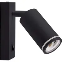Silamp Wandleuchte Schwarz mit Schalter für GU10 Glühbirne