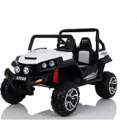 Beneo Kinder-Elektroauto RSX, weiss - 2x12V, 4 X MOTOR, 2,4 GHz Fernbedienung, Zwei Kunstledersitze, Weiche EVA Räder, FM Radio, Bluetooth