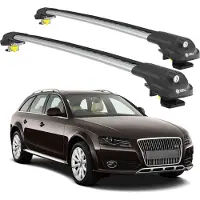TURTLE DACHTRÄGER AIR-1 AUDI A4 ALLROAD (B8) 2008 - 2015 Raised Rails , Silber