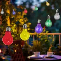 Spetebo 1.01 Solar Lichterkette mit 10 LED Glühbirnen - Länge ca. 180 cm - Party Deko beleuchtet