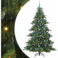 Syfax Künstlicher klappbarer Weihnachtsbaum Grün 180 cm PVC und Stahl