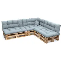 Pokar Palettenkissen mit schöner Steppung Auflage Palettensofa, Größe:8er Set, Farbe:Blau