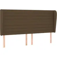 Syfax Kopfteil mit Ohren Dunkelbraun 163x23x118/128 cm Stoff