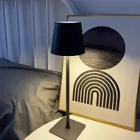 360Home Touch-LED-Tischlampe mit 3 Lichtfarben – Nachttischlampe, Stimmungslicht, Esstischlampe, ideal für Schlafzimmer & Café L11 x H38 cm Schwarz /ZNTDH/