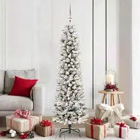 vidaXL "Schlussverkauf" Künstlicher Weihnachtsbaum(1 pc) - Kunstbaum/Tannenbaum - mit 300 LEDs mit Ständer Weiß 180 cm C7555