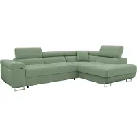 Mirjan 24 Ecksofa Torezio Cord, Stilvoll Eckcouch mit Bettkasten und Schlaffunktion, Einstellbare Kopfstützen, 274x203x70-90 cm (Farbe: Poso 47, Seite: Rechts)