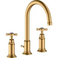 Hansgrohe 3-Loch-Waschtischarmatur 180 Axor Montreux A 175mm, m Kreuz, ZugstAblGar, brush. br