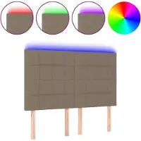 Syfax LED Kopfteil Taupe 144x5x118/128 cm Stoff