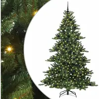 vidaXL "Schlussverkauf" Künstlicher klappbarer Weihnachtsbaum(1 pc) - Kunstbaum/Tannenbaum - Grün 210 cm PVC und Stahl C7985