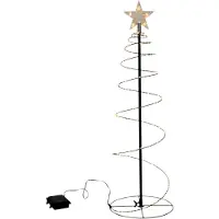 Spetebo Spiral Weihnachtsbaum mit 80 Gold LED - Höhe ca. 60 cm - Batterie betrieben für Innen und Außen