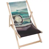 Dreamroots Liegestuhl klappbar Holz, Buchenholz bis zu 130 kg, Sonnenliege klappbar mit 3-stufiger Neigungsregulierung der Rückenlehne, Blue Dynamic88