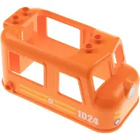LEGO 1x Duplo Fahrer Kabine Aufsatz 4x8x3 orange bedruckt 1024 weiß 36879pb01
