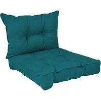 Pokar Loungekissen Sitzkissen Sitzauflagen Stuhl Stuhlkissen für Stuhl, Farbe:Dunkelgrün, Size:2er Set (50x50 + 50x40)