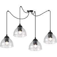 Light11 HOME Venice Spider Hängelampe 4 Flache, Klar Lampenschirme E27