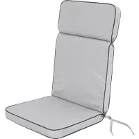 Sellbee Bjird Stuhlauflage Hochlehner Gartenstuhl Base HL Sitzkissen, Bequeme Kissen, Gartenkissen Polster Liege Sesel Stühl Gartenstühl - Eliza - 119 x 49 x 5 cm - Aschegrau