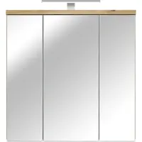 Forte VERIS Spiegelschrank 70, moderner Badezimmerschrank mit Spiegel, Hängeschrank,Holzwerkstoff, Artisan Eiche Holzdekor mit Weiß, 68,6 cm breit x 68,1 cm hoch x 20 cm tief