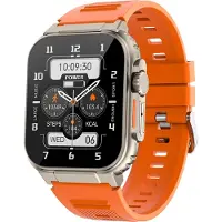 Vislone A70 1,96-Zoll-IPS-Bildschirm-Smartwatch, IP68 wasserdicht | BT5.0 | Schlafüberwachung | Musikwiedergabe | Sportmodus, goldener Rahmen, Silikonarmband