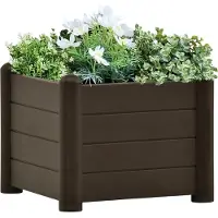 vidaXL "Rabatt" Garten-Hochbeet/Pflanzgefäß/Pflanzkübel - PP Mokka 43x43x35 cm - Beete CC6661