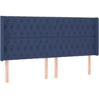 Syfax Kopfteil mit Ohren Blau 183x16x118/128 cm Stoff