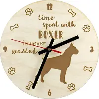 Art-Dog Boxer, Deutscher Boxer I - Uhr mit Hund, Holzuhr mit Gravur, personalisierte Uhr von