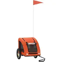 Syfax Fahrradanhänger für Hunde Orange Oxford-Gewebe und Eisen