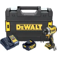 DeWalt DCF 860 M1T Akku Schlagschrauber 18 V 282 Nm 1/4" Brushless + 1x Akku 4,0 Ah + Ladegerät + TSTAK