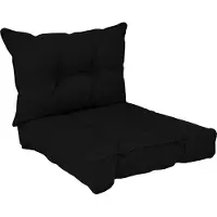Pokar Loungekissen Sitzkissen Sitzauflagen Stuhl Stuhlkissen für Stuhl, Farbe:Schwarz, Size:2er Set (40x40 + 50x40)
