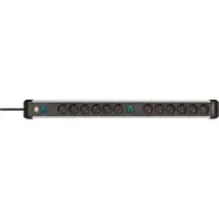 Brennenstuhl 1391030200, 3 m, Drinnen, Abgewinkelt, IP20, Schwarz, Silber, 12 AC-Ausgänge