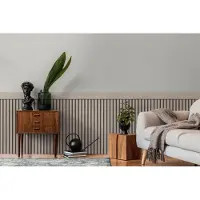 A.S. Création Vliestapete "Wallpanel Tapete Wandpaneele Mustertapete Holzpaneele Natur" matt strukturiert Vliestapete Holz-Optik für Schlafzimmer Küche Wohnzimmer Wandpaneele