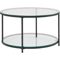 Wohnling Couchtisch "Cixi" aus Tischplatten: Einscheibensicherheitsglas Gestell: pulverbeschichteter Stahl in Schwarz. Abmessungen (B/H/T) 80x45x80 cm