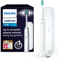 Philips Sonicare 3100 series 3100 series HX3673/13 Elektrische Schallzahnbürste + Reiseetui - Weiß, Erwachsener, Schallzahnbürste, Tägliche Pflege, Weiß, 2 min, Batterie
