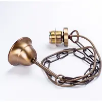 Orion Lampenaufhängung mit Fassung E27 Schraubring Aufhängung Lampen Kette, L100cm, Patina