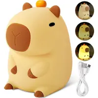 Rosikey Capybara Silikon Nachtlicht, Kinder Baby Capybara Lampe, Dimmbar Stilllicht Mit 2 Helligkeit, Led Nachttischlampe Kinderzimmer Schlafzimmer Geschenk